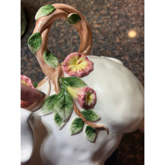 Vintage Fitz & Floyd Omnibus Teapot Sleepy Eyed Pig 1994 Hand-painted - Picture 5 of 16